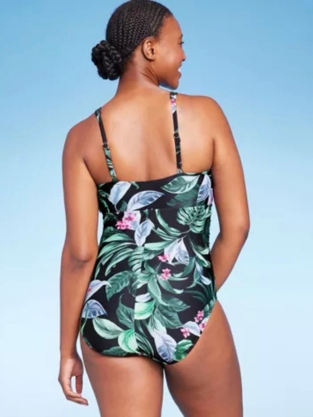 Women's Full Coverage Tummy Control Tie-Front One Piece Swimsuit - Kona Sol - Picture 2 of 3